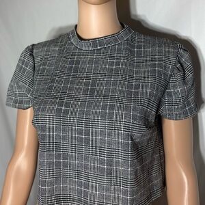 Plaid Black and White Women's Top